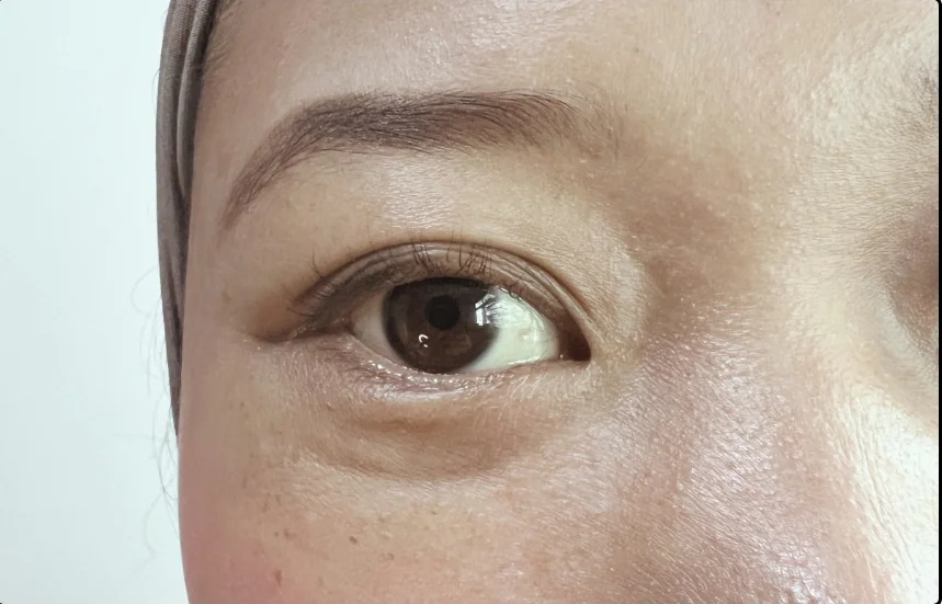 Client's lifted and defined natural lashes
